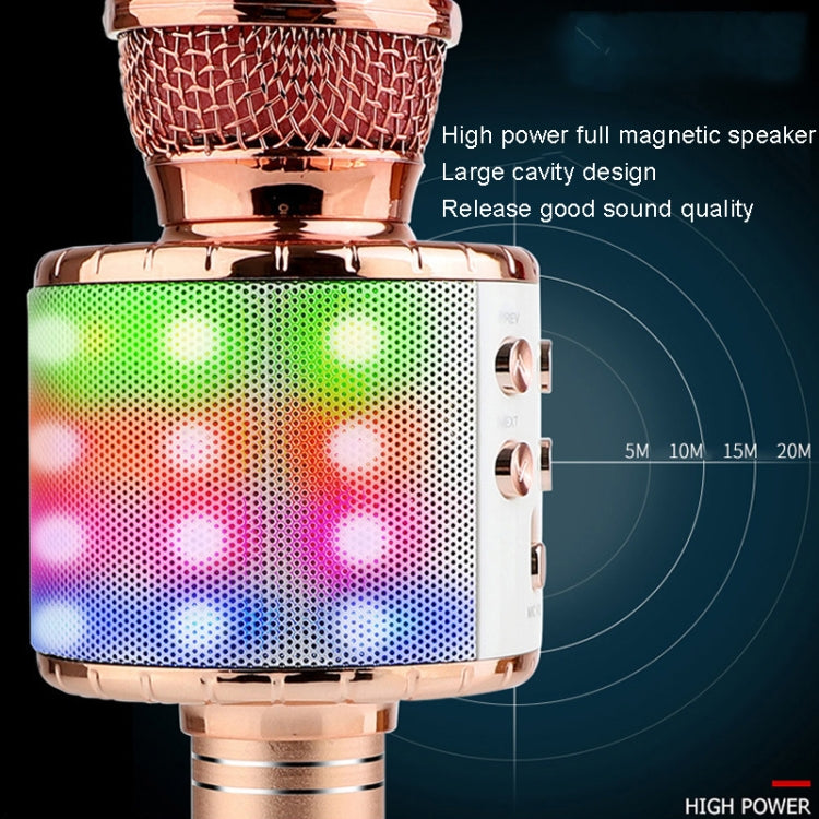 WS-858L LED Light Flashing Wireless Capacitance Microphone Comes With Audio Mobile Phone Bluetoon Live Microphone(Pink) - Microphone by buy2fix | Online Shopping UK | buy2fix