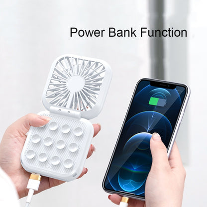Mini Folding Neck Phone Holder Fan USB Charging Power Bank Fan(Pink) - Electric Fans by buy2fix | Online Shopping UK | buy2fix