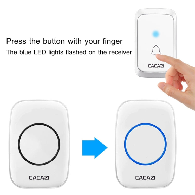 CACAZI A06-DC 1 To 1 Battery Type Smart Home Wireless Waterproof Music Doorbell(Black) - Wireless Doorbell by CACAZI | Online Shopping UK | buy2fix