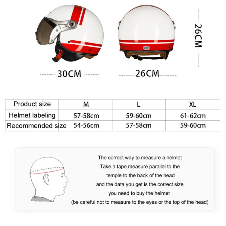 GXT Electric Vehicle Half Cover Helmet Four Seasons Retro Helmet, Size: L(White Shield 83) - Helmets by GXT | Online Shopping UK | buy2fix