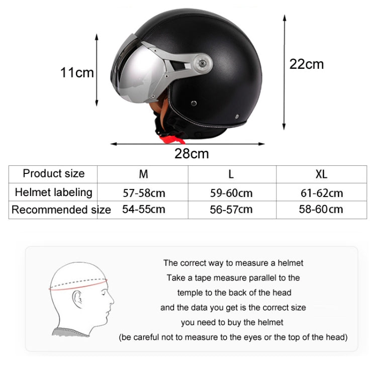 GXT Electric Vehicle Half Cover Four Seasons Retro Helmet, Size: XL(Black) - Helmets by GXT | Online Shopping UK | buy2fix