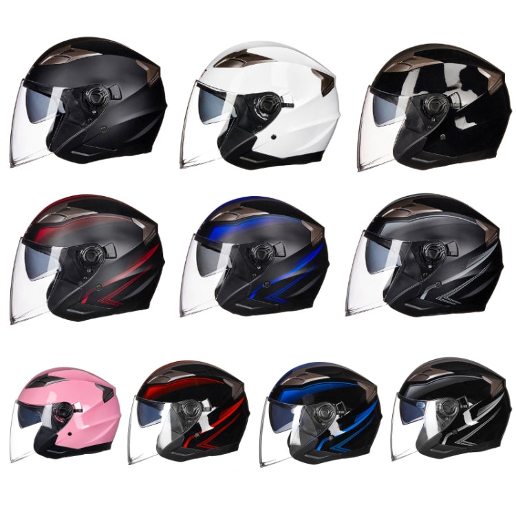 GXT 708 Electric Vehicle Dual Lens Helmet Four Seasons Safety Helmet, Size: M(Matte Black) - Helmets by GXT | Online Shopping UK | buy2fix