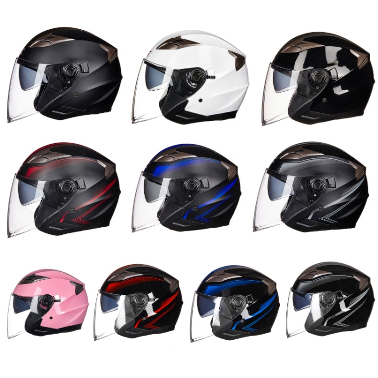 GXT 708 Electric Vehicle Dual Lens Helmet Four Seasons Safety Helmet, Size: L(Matt Black Red) - Helmets by GXT | Online Shopping UK | buy2fix