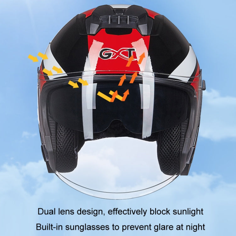 GXT Electric Vehicle Four Seasons Sun Protection & Windshield Double Lens Helmet, Size: M(Matt Black Blue) - Helmets by GXT | Online Shopping UK | buy2fix