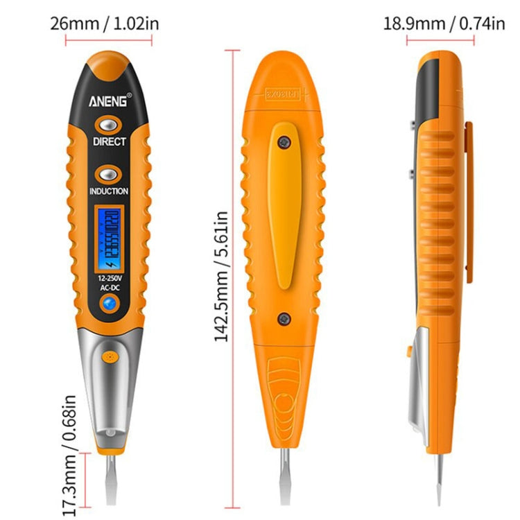 ANENG VD700 2pcs Sound and Light Alarm Non-contact Digital Display Sensor Multi-function Test Pen(Yellow Green) - Voltage Detector by ANENG | Online Shopping UK | buy2fix
