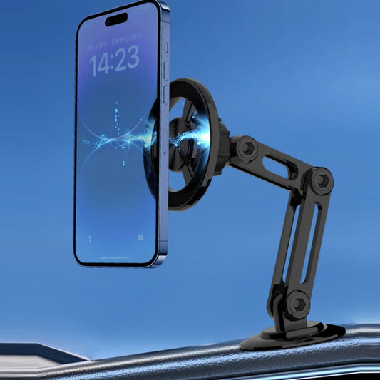Magsafe Magnetic Mobile Phone Bracket Metal Car Navigation Folding Bracket(Black) - Car Holders by buy2fix | Online Shopping UK | buy2fix