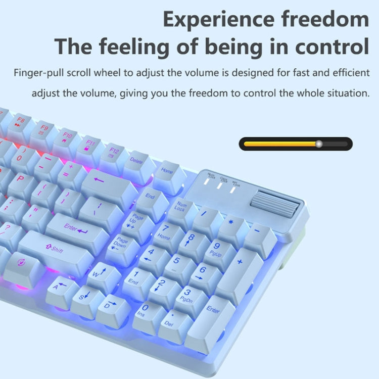 Ajazz AF981 96 Keys Office Gaming Illuminated Wired Keyboard, Cable Length: 1.6m(Blue) - Wired Keyboard by Ajazz | Online Shopping UK | buy2fix