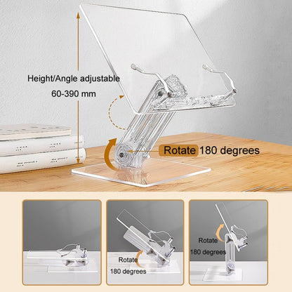 Student Desktop Reading Rack Transparent Acrylic Tablet Stand, Style: A Model Liftable - Desktop Holder by buy2fix | Online Shopping UK | buy2fix