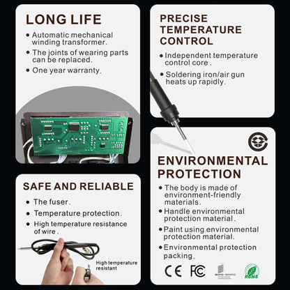 BAKU BA-601C+ Digital Display 2-In-1 Electric Soldering Iron Heat Exchanger Mobile Phone Maintenance Desoldering US Plug 110V - Electric Soldering Iron by BAKU | Online Shopping UK | buy2fix