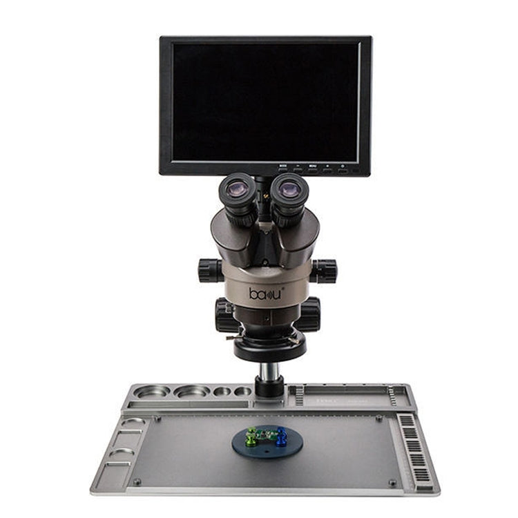 BAKU BA-011 Binomial Electronic Microscope Jewelry Appraisal Mobile Phone Repair With PCB Patch Repair Platform(US Plug 110V) - Digital Microscope by BAKU | Online Shopping UK | buy2fix