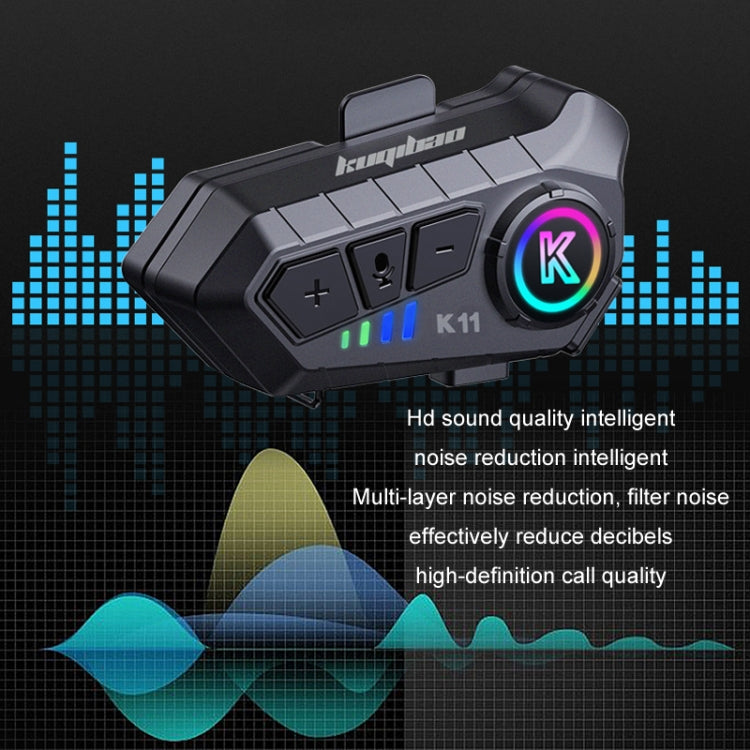 KUQIBAO K11 Motorcycle Helmet Waterproof Subwoofer Bluetooth Headphones(Hard Microphone) - Motorcycle Walkie Talkie by KUQIBAO | Online Shopping UK | buy2fix