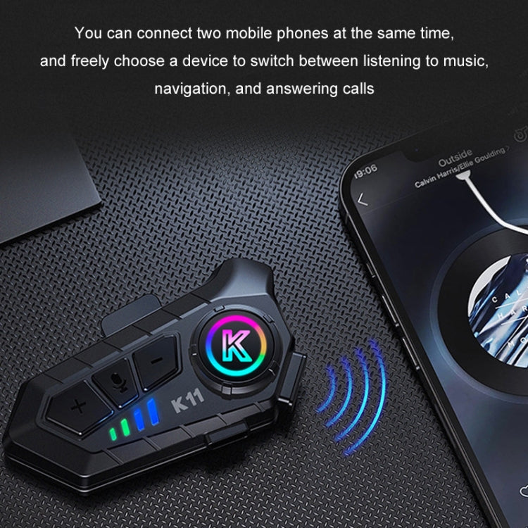 KUQIBAO K11 Motorcycle Helmet Waterproof Subwoofer Bluetooth Headphones(Hard Microphone) - Motorcycle Walkie Talkie by KUQIBAO | Online Shopping UK | buy2fix