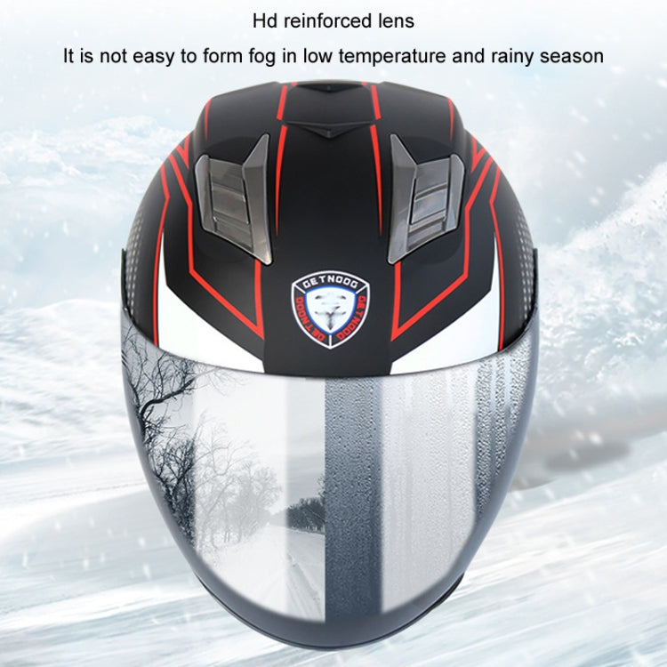 KUQIBAO Motorcycle Smart Bluetooth Sun Protection Double Lens Safety Helmet, Size: XL(White Phantom Fiber+Black Tail) - Helmets by KUQIBAO | Online Shopping UK | buy2fix