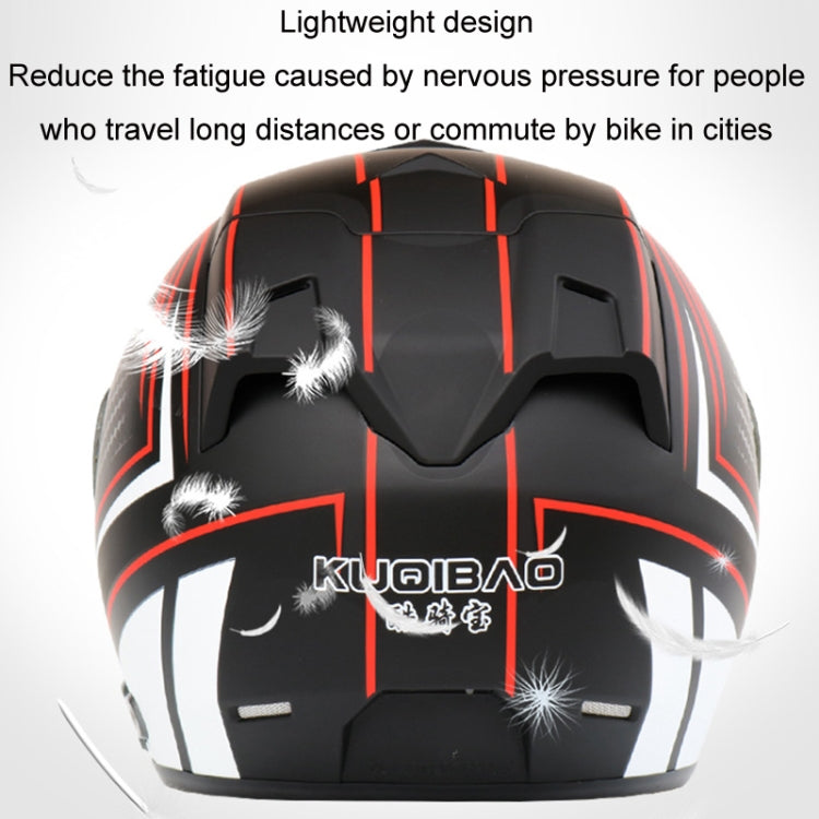 KUQIBAO Motorcycle Smart Bluetooth Sun Protection Double Lens Safety Helmet, Size: XL(White+Gray Tail) - Helmets by KUQIBAO | Online Shopping UK | buy2fix