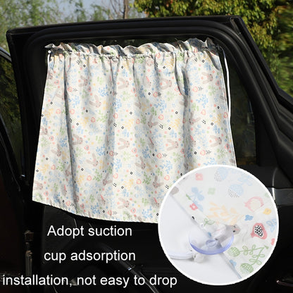 Car Heat Insulation Blackout Cartoon Cotton Sunshade(Striped Blue Rabbit) - Window Foils & Solar Protection by buy2fix | Online Shopping UK | buy2fix