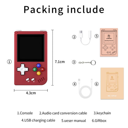 ANBERNIC RG Nano  1.54-Inch IPS Linux System Classic Pocket Retro Game Console 64G 8000 Games(Red) - Pocket Console by ANBERNIC | Online Shopping UK | buy2fix
