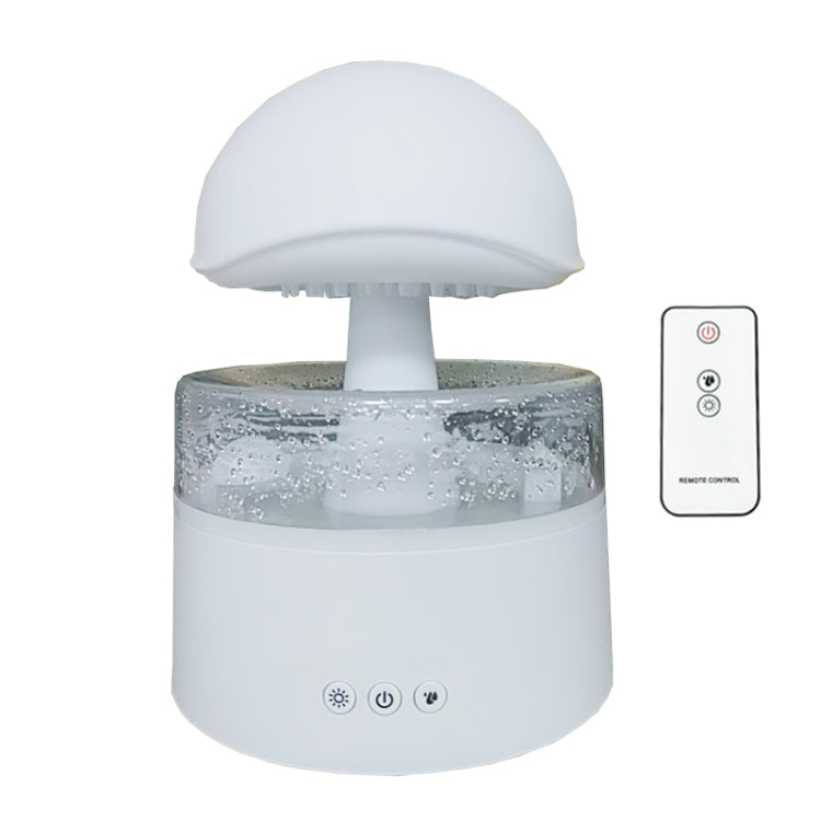 500ml Rain Humidifier Mushroom Cloud Colorful Night Lamp Aromatherapy Machine With Remote Control, Style: Rechargeable(White) - Air Purifiers & Accessories by buy2fix | Online Shopping UK | buy2fix