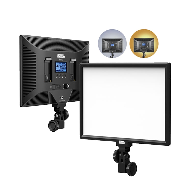 Pixel P50 Dual Color Temperature Flat Panel Fill Light 45W Soft Outdoor Shooting Fill Light for Straight Photography(Lamp+UK Plug Adapter) -  by Pixel | Online Shopping UK | buy2fix