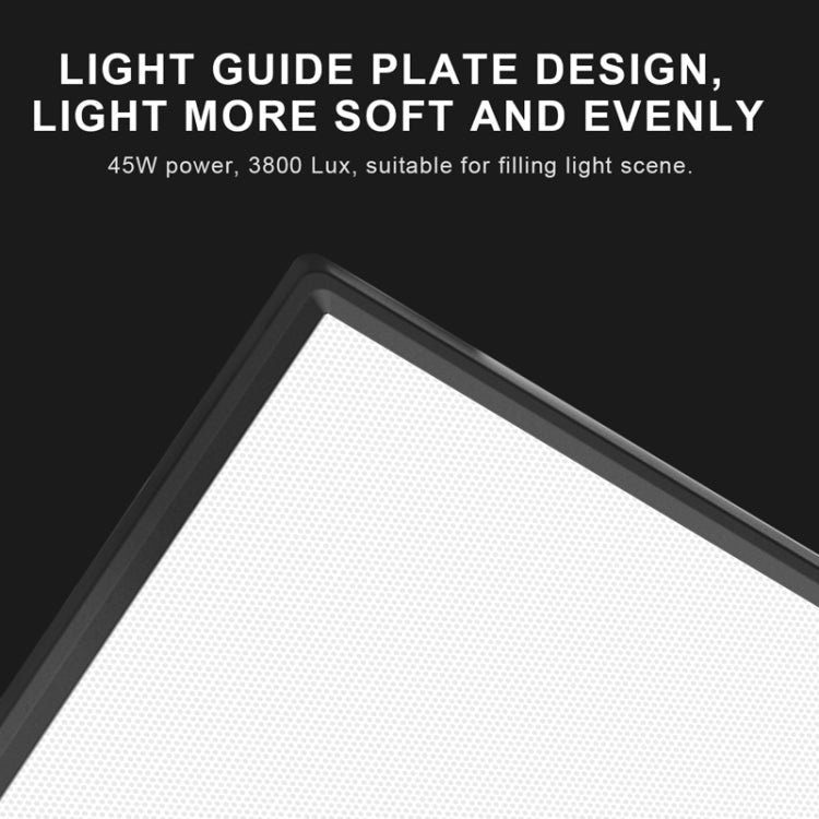 Pixel P50 Dual Color Temperature Flat Panel Fill Light 45W Soft Outdoor Shooting Fill Light For Straight Photography(Lamp+UK Plug Adapter) -  by Pixel | Online Shopping UK | buy2fix