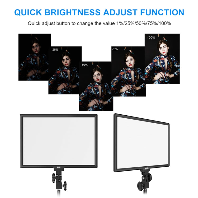 Pixel P50 Dual Color Temperature Flat Panel Fill Light 45W Soft Outdoor Shooting Fill Light for Straight Photography(Lamp+EU Plug Adapter) -  by Pixel | Online Shopping UK | buy2fix