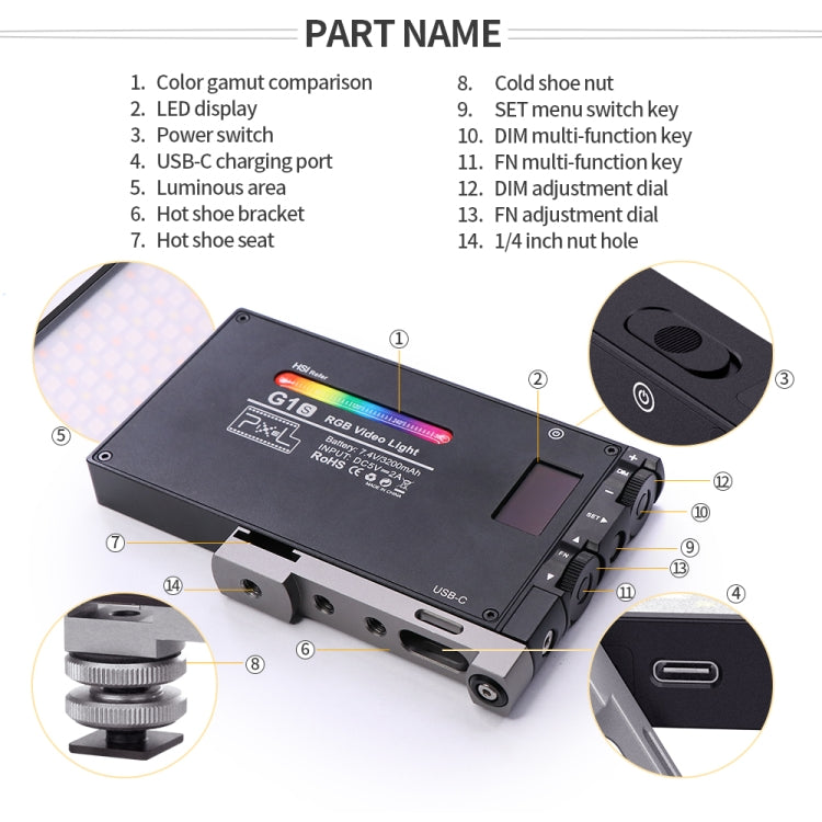 Pixel G1S Mini Outdoor RGB Color Fill Light Camera Small Desktop Lights(A Set) -  by Pixel | Online Shopping UK | buy2fix