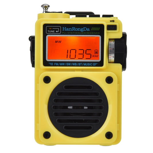 HanRongda HRD-701 Portable Full Band Radio Subwoofer Bluetooth TF Card Digital Display Radio(Yellow) - Radio Player by HanRongda | Online Shopping UK | buy2fix