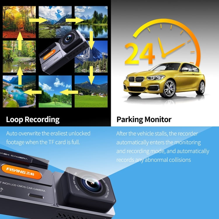 FISANG 2K HD Night Vision Car WIFI Car Driving Recorder, Style: Single Recording 2K - Car DVRs by FISANG | Online Shopping UK | buy2fix