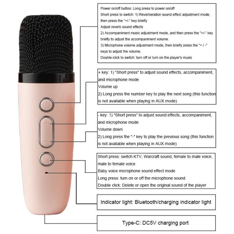 Portable RGB Lighting Effect Bluetooth Speaker Home Mini Karaoke Audio, Style: Speaker(Beige) - Microphone by buy2fix | Online Shopping UK | buy2fix