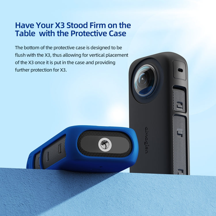 For Insta360 X3 AMagisn Body Silicone Protective Cover, Style: Body Case (Blue) - Case & Bags by aMagisn | Online Shopping UK | buy2fix