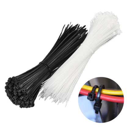 100pcs /Pack 8x400mm National Standard 7.6mm Wide Self-Locking Nylon Cable Ties Plastic Bundle Cable Ties(Black) - Cable Organizer by buy2fix | Online Shopping UK | buy2fix