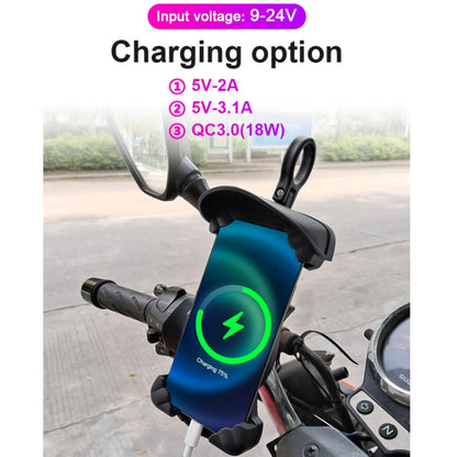 Motorcycle Sunshade Rainproof Mobile Phone Holder, Shape: Charging Handlebar Holder 5V-2A - Holder by buy2fix | Online Shopping UK | buy2fix