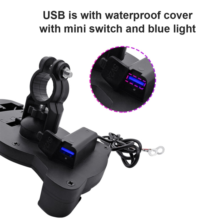 Motorcycle Sunshade Rainproof Mobile Phone Holder, Shape: Charging Handlebar Holder 18W (QC3.0) - Holder by buy2fix | Online Shopping UK | buy2fix