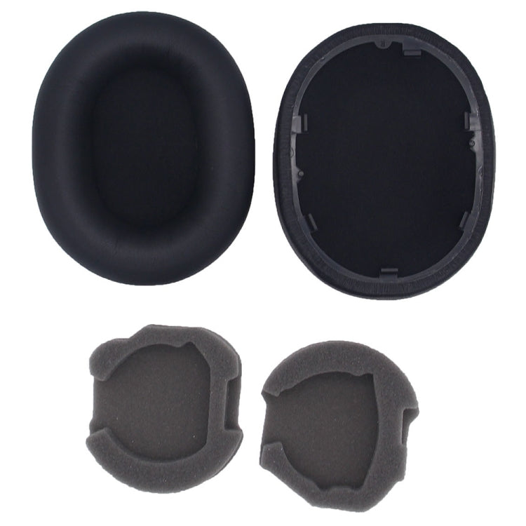 2pcs For Sony WH-1000XM5 Headphone Sponge Leather Case Earmuffs(Black) - Earmuff & Pad by buy2fix | Online Shopping UK | buy2fix