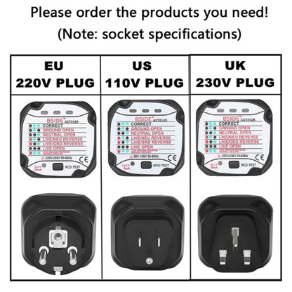 BSIDE AST01 Plug Power Tester Electrical Socket Detector UK Plug - Current & Voltage Tester by BSIDE | Online Shopping UK | buy2fix