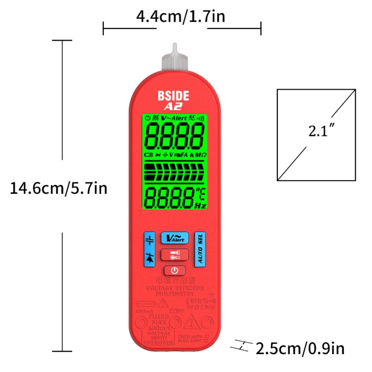 BSIDE A2 Charging Model Mini Digital Auto-Ranging Pencil Multimeter, Specification: Standard - Digital Multimeter by BSIDE | Online Shopping UK | buy2fix