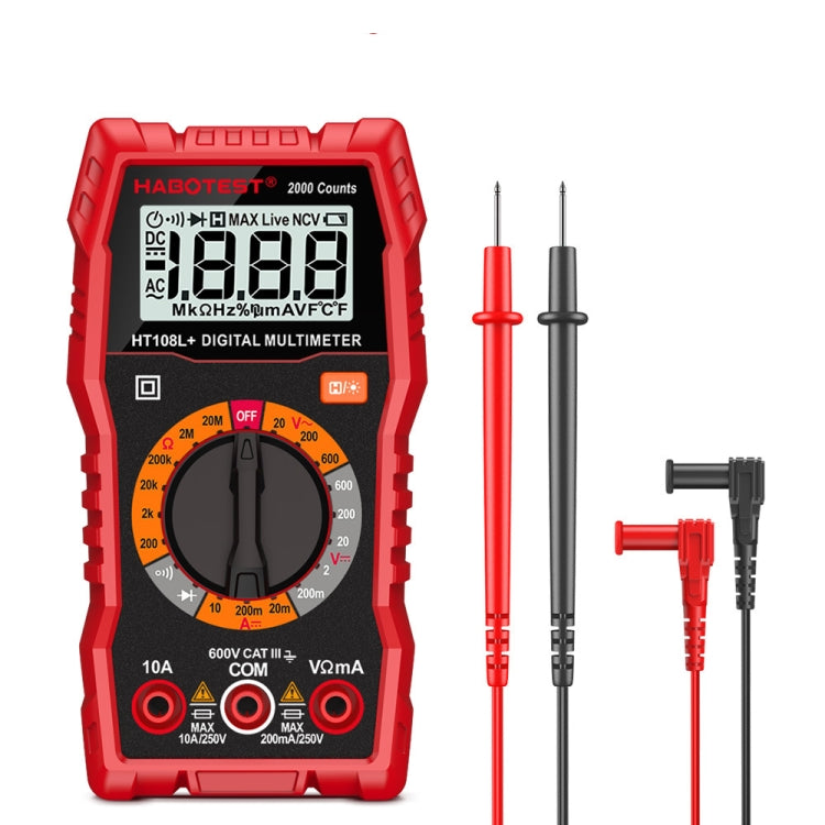 HT108L 600V 10A LCD Digital Multimeter DC Voltage Diode Frequency Multitester Current Tester - Digital Multimeter by buy2fix | Online Shopping UK | buy2fix