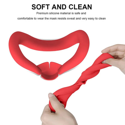 For Meta Quest 3 Silicone Face Cover Eye Mask with Nose Pad(Red) - VR Accessories by buy2fix | Online Shopping UK | buy2fix