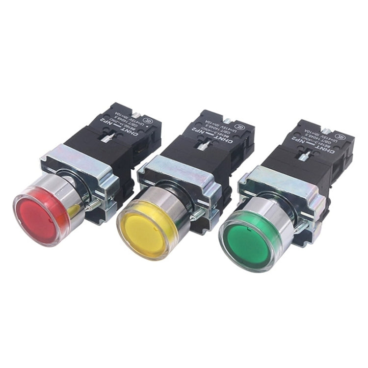 CHINT NP2-BW3461/24V 1 NO Pushbutton Switches With LED Light Silver Alloy Contact Push Button - Car Switches by CHINT | Online Shopping UK | buy2fix