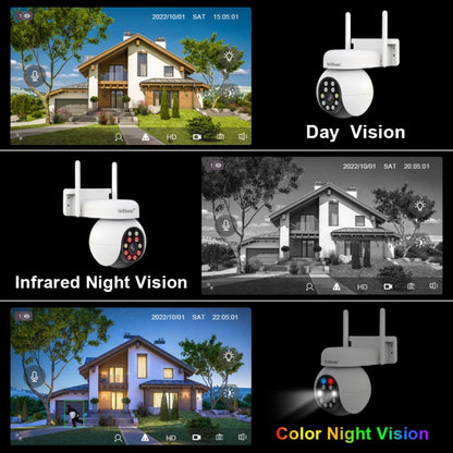 SriHome SH052B Wifi 5MP Wireless PTZ IP AI Auto Tracking Sound&Light Alarm Starlight Color Night Vision Outdoors Surveillance Camera, Plug: US - Dome Camera by SriHome | Online Shopping UK | buy2fix