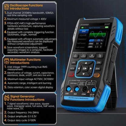 FNIRSI 3 In 1 Handheld Digital Oscilloscope Dual-Channel Multimeter, Specification: Upgrade - Digital Multimeter by FNIRSI | Online Shopping UK | buy2fix