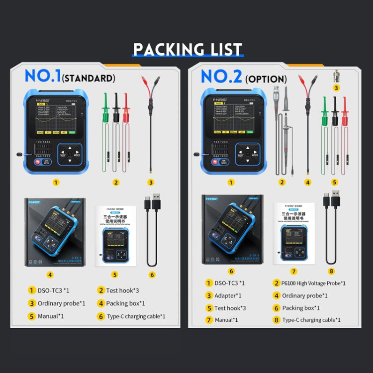 FNIRSI 3 In 1 Handheld Digital Oscilloscope LCR Transistor Tester, Specification: Upgrade - Digital Multimeter by FNIRSI | Online Shopping UK | buy2fix