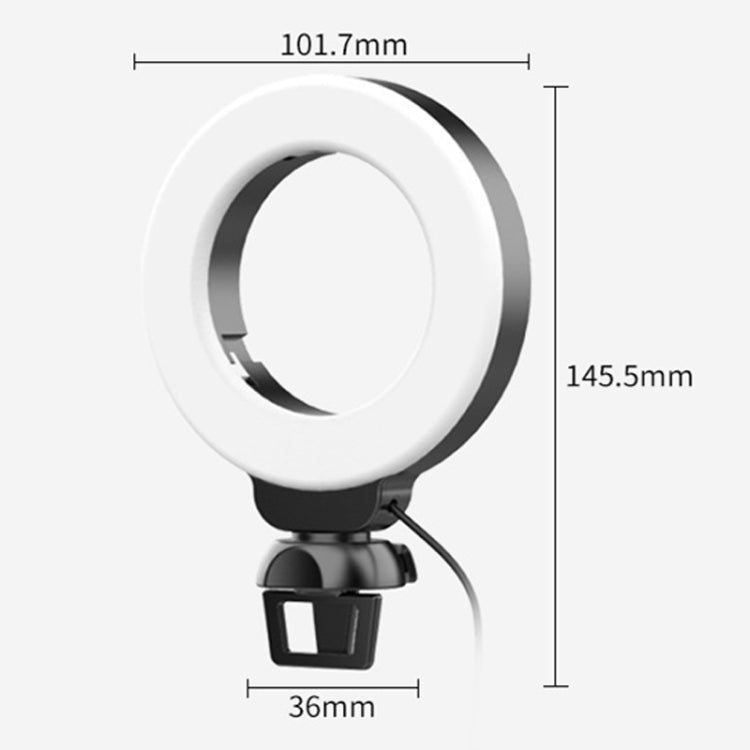 YRing48 4-Inch 48LEDs Laptop Camera Video Conference Live Beauty Ring Fill Light, Spec: Clip with Tripod - Selfie Light by buy2fix | Online Shopping UK | buy2fix