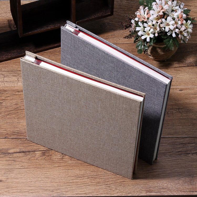 Simple Linen Self-adhesive Film Album Retro Family Large Capacity Handmade Creative Gifts(Brown White Page) - Home & Garden by buy2fix | Online Shopping UK | buy2fix