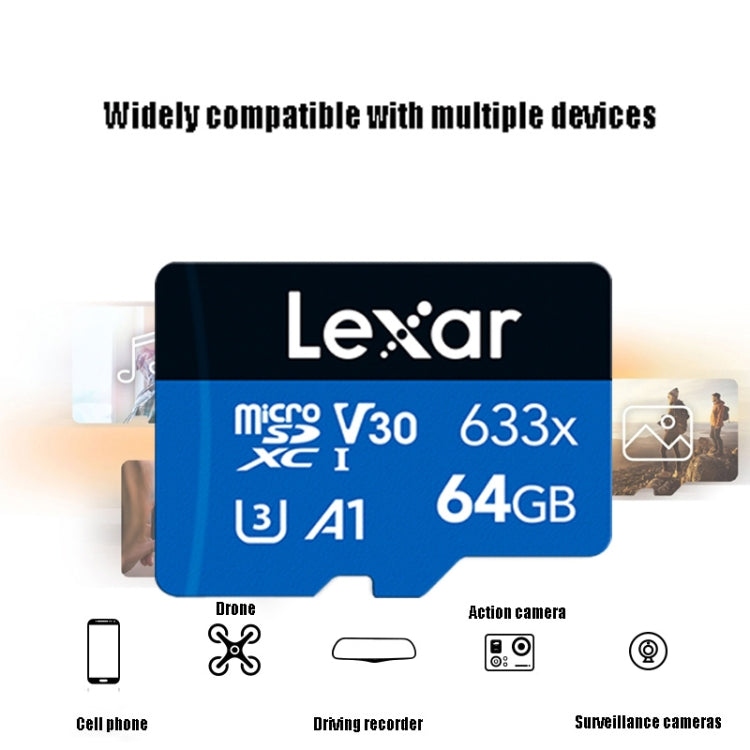 Lexar 633x 64GB High-speed Driving Recorder Dedicated Mobile Phone Memory Card DVR TF Card - Micro SD Card by Lexar | Online Shopping UK | buy2fix