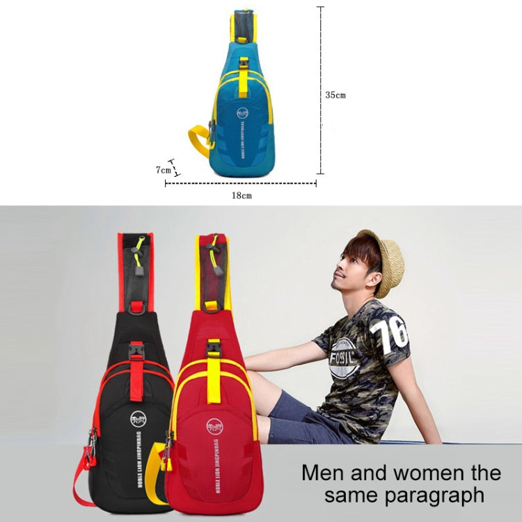 Motorcycle Waterproof Nylon Backpack Convenient Motorbike Chest Bag Backpack Camping Hiking Running Outdoor Sport Bag(Red + Yellow) - Bags & Luggages by buy2fix | Online Shopping UK | buy2fix