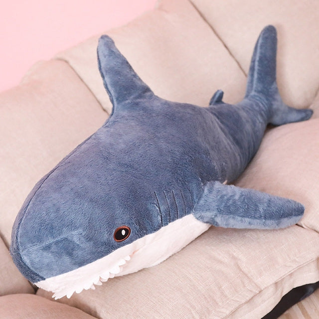 Plush Stuffed Toy Shark Kids Toys Boys Girls Animal Reading Pillow for Birthday Gifts, Height:138cm(Blue) - Soft Toys by buy2fix | Online Shopping UK | buy2fix