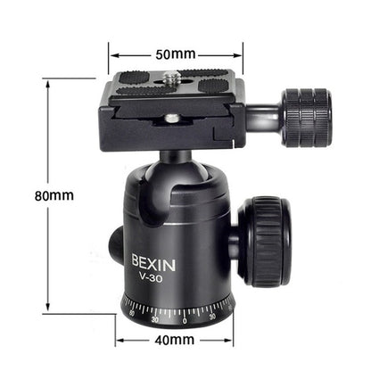 BEXIN 360 Degree Rotation Aluminum Alloy Tripod 30mm Ball Head with Quick Release Plate - Tripod Heads by BEXIN | Online Shopping UK | buy2fix