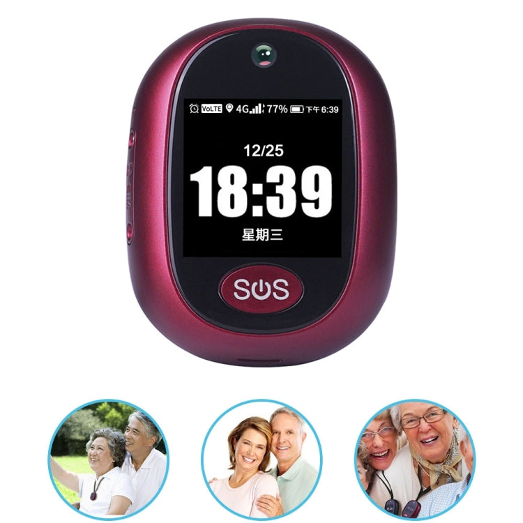 REACHFAR RF-V45-A Mini Touch Screen GPS Smart Tracker Pendant, Support SOS / Camera / Health Management / Video Calling / 4G LTE, For Asia/Europe/Africa / Australia(Wine Red) - Personal Tracker by REACHFAR | Online Shopping UK | buy2fix