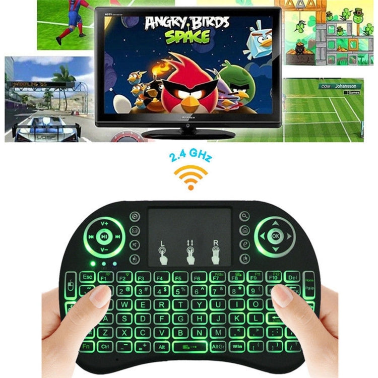 Support Language: Spanish i8 Air Mouse Wireless Backlight Keyboard with Touchpad for Android TV Box & Smart TV & PC Tablet & Xbox360 & PS3 & HTPC/IPTV - MINI PC Accessories & Gadgets by buy2fix | Online Shopping UK | buy2fix