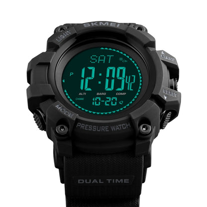 SKMEI 1358 Multifunctional Men Outdoor Sports 30m Waterproof Digital Watch with Compass / Barometer / Altimeter/ Pedometer Function(Black) - Sport Watches by SKMEI | Online Shopping UK | buy2fix